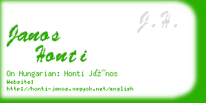 janos honti business card